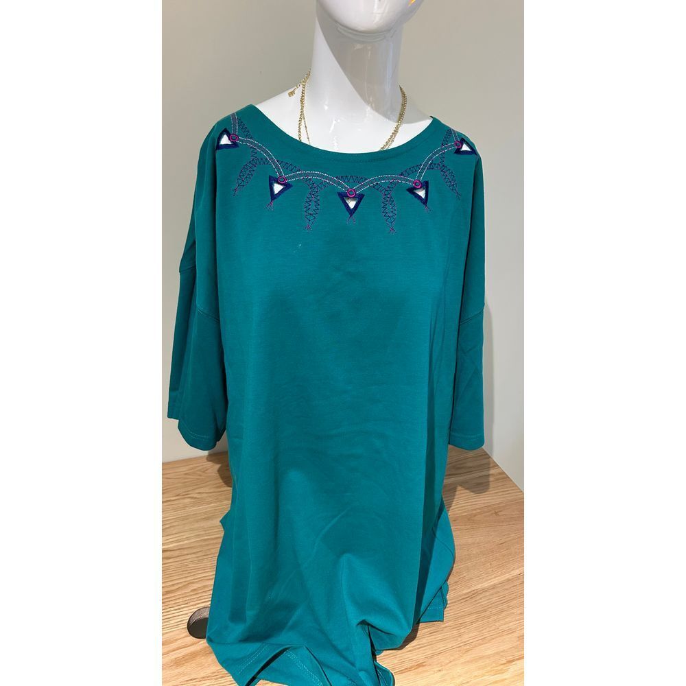 Honors Cut out teal Azteca‎ shirt sz 24w deadstock nwt 1990s